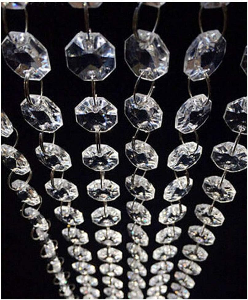 WAZHRMGHG Clear Acrylic Crystal Garland Strands Hanging Chandelier Bead Chain Ornament String Decorations for Chandelier Christmas Tree Wedding Party Celebration (33FT(10M))