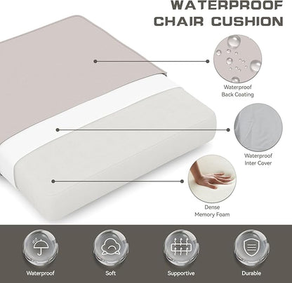 Outdoor Chair Cushions 23" x 24" x 4", Patio Deep Seat Replacement Cushions Set with Zippered Removable Cover, Weather-Resistant Olefin Fabric for Garden Chair Sofa Couch, Beige