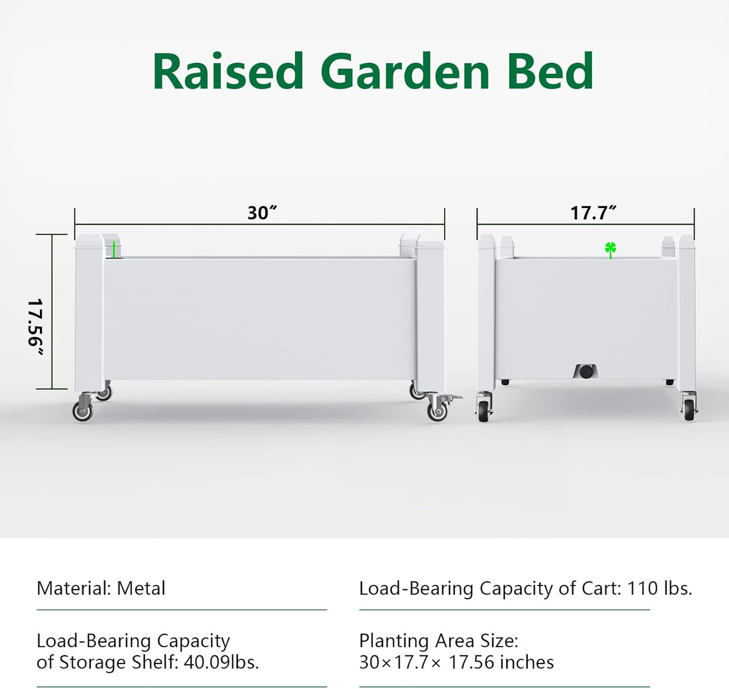 Elevated Raised Garden Bed with Legs,Outdoor Large Resin Patio Planter Box Stand Divisible with Drain Plug,Water Monitor for Plants Vegetables Flowers Fruits(Ashen)