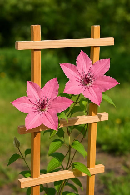 Perennial Farm Clematis Boulevard® Sarah Elizabeth™ Hybrid – Live Flowering Vine in 4 Quart Container, Soft Pink Blooms, Compact Habit, Long Blooming, Perfect for Trellises, Containers & Small Spaces