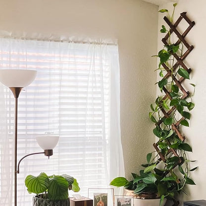 4 Pcs Expandable Garden Trellis, Wooden Lattice Wall Fence Trellis for Climbing Plants Ivy Vine Rose Clematis 13" x 68" for Outdoor Garden Patio Room Decor (4)