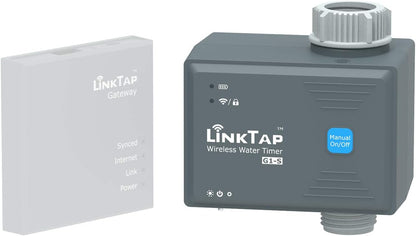 LinkTap G1S Wireless Water Timer (Requires Gateway), Smart Irrigation Hose Faucet Timer, Greater Range Than WiFi Sprinkler Timers, 2 Year Battery Life, Weather Aware, Alexa