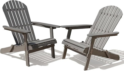IDZO Outdoor Adirondack Chair Set of 2, Pre-Assembled Backrest, Patio Furniture Set, Outdoor Furniture for Garden, Porch, Deck, Firepit