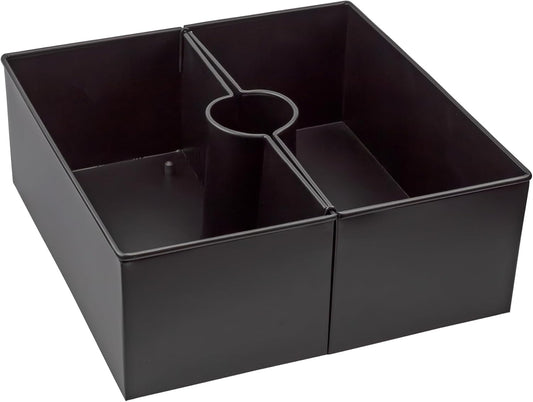 AuldHome Design Umbrella Planter for Patio Table (Black Square), w/Umbrella Hole, Enamelware Rectangular Planter Pots