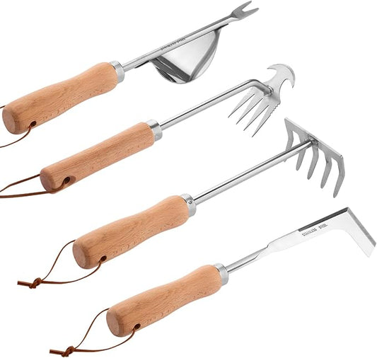 Hand Weeder Tool, 4 Pack Weed Puller Tool, Garden Stainless Steel Weeder Tool Hand Weeder Tool, Multi-Purpose Weed Remover Tool Weeding Tools for Garden Lawn Edger and Driveway