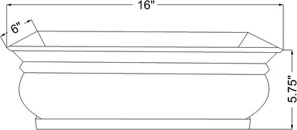 H Potter Herb Planter Pots Succulent Window Box Rectangular Indoor Outdoor Flower Garden Planters Dimensions 16 x 6 x 5.75 Inches