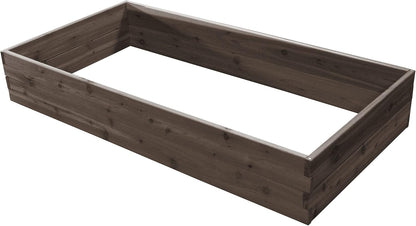 Red Cedar Wood Raised Vegetable Garden Bed - Amish Made in USA (11" Double Raised Bed, Gray Stain)