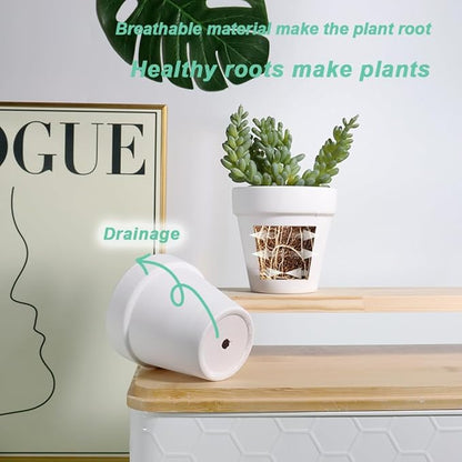 vensovo 3 Inch White Terra Cotta & Terracotta Pots with Drainage - 20 Pack Clay Flowerpots, Succulent Nursery Planter Great for Plants, Crafts, Wedding Favor