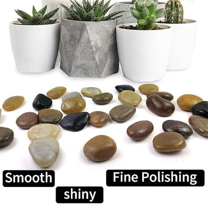 10LB High Polished Colorful River Rocks,1-2.2 Inch Mixed Color Pebbles for Garden Landscaping, Decorative River Rocks for Fish Tank, Aquarium, Vase Filling, Outdoor Decorative River Rocks