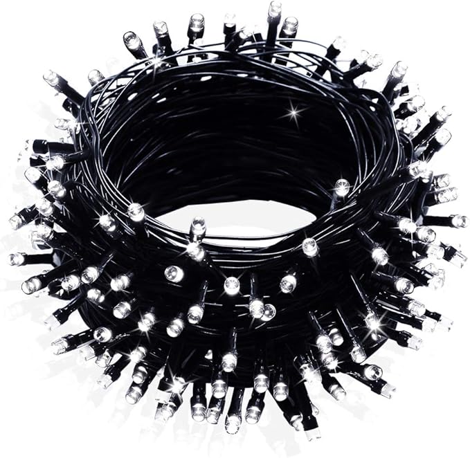 FULLBELL Fairy Lights Outdoor String Lights 33ft 100 LED with Memory Modes Controller, Extendable Christmas Lights Decorations for Wedding, Christmas, Party, Patio, Indoor Outdoor (White2)