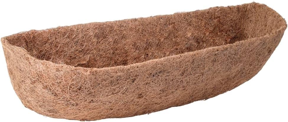 36 inch Replaceable Coco Liner for Railing Basket Horse Trough Coco Liner for Window Box, Coco Liner for Fence Flower Baskets 100% Natural Coir Liners for Basket (36 in / 2Pcs)