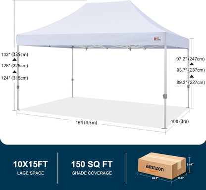 MASTERCANOPY Pop Up Canopy Tent 10x15 Instant Shelter (White)