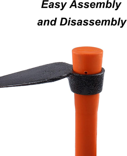 Single Head Sharp Hoe with Heavy Duty Forged Adze and Ergonomic Non-Slip Handle for Loosening Soil, Seeding, Camping Outdoor 39mm/15-Inch