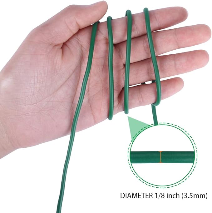 Tenn Well Garden Wire, 52 Feet 3.5mm Soft Garden Plant Ties for Climbing Plants, Tomatoes, Climbing Roses, Indoor & Outdoor Plants (2PCS X 26 Feet, Green)