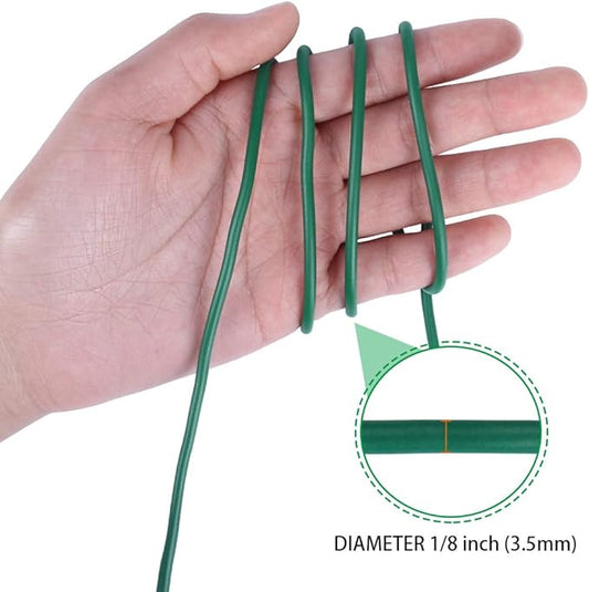 Tenn Well Garden Wire, 52 Feet 3.5mm Soft Garden Plant Ties for Climbing Plants, Tomatoes, Climbing Roses, Indoor & Outdoor Plants (2PCS X 26 Feet, Green)