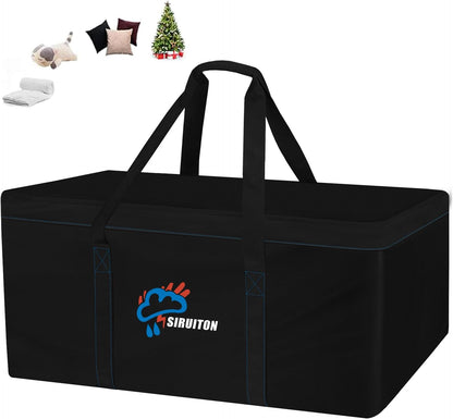 SIRUITON 51.2”L x 15.7”W x 23.6”H Outdoor Cushion Storage Bag,Patio Furniture Cushion Storage Bag,Heavy Duty Rip Proof 600D Oxford,with Handle and Zipper of Waterproof Garden Cushion Storage Covers