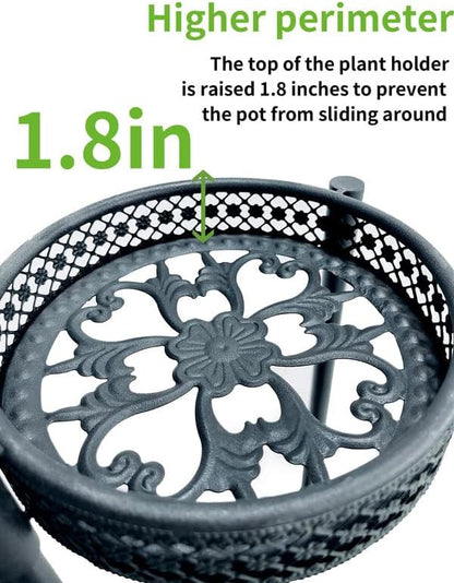 6 Tier Metal Plant Stand Indoor Outdoor, Corner Tall Plant Shelf for Multiple Plants, Foldable Heavy Duty Plant Holder, Decoration Flower Stand for Living Room Balcony Patio Garden- BlackWave