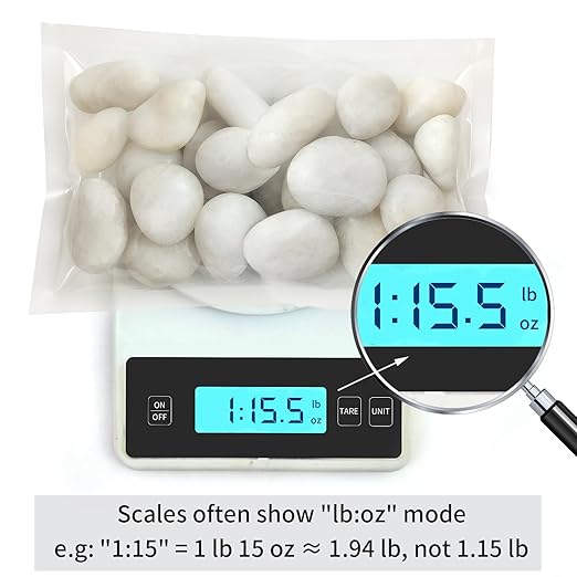 2 lbs Polished White Pebbles for Pebbles, 1-2 Inch Smooth White River Rocks for Plants Potted Vases Fillers Fish Tank Landscaping and Outdoor Garden Decorative Rocks