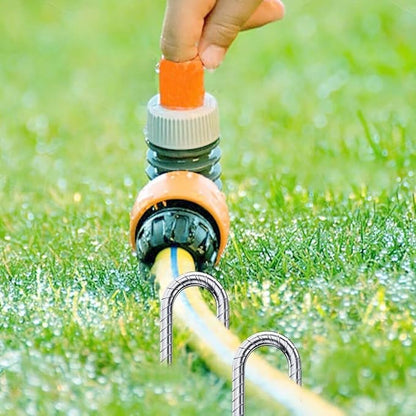 Ground-Stakes-Heavy-Duty-12 inch, J-Hook Rebar Stakes Galvanized Anti-Rust 6pcs Garden Stakes Metal Ground Anchors for Garden Dog Fence Chicken Coop Christmas Decorations Deer Fence