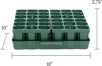 Vego garden Seedling Suite Products, 4 Pack Standard Seedling Trays with 10" x 10" Bottom Watering Trays