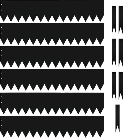 40" LX8 H Metal Landscape Edging, Heavy Duty Galvanized Steel Garden Edging,6 Pack Steel Landscape Edging with 7 Clips for Lawn, Flower Bed, Yard (Black)