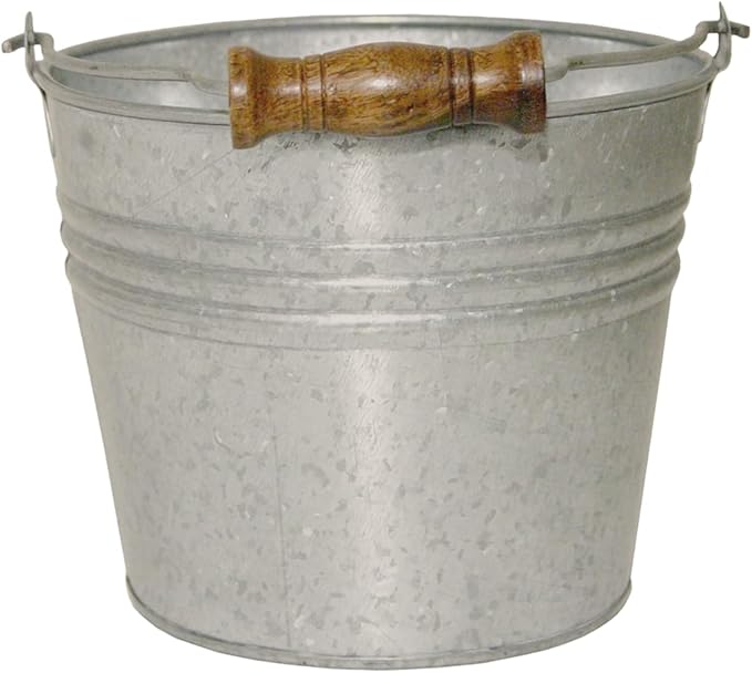Headwind Vintage Collection - 6 Inch Galvanized Banded Planter with Handles – Galvanized Bucket Planter - Decorative Small Planters for Indoor Plants & Outdoor Use by Robert Allen