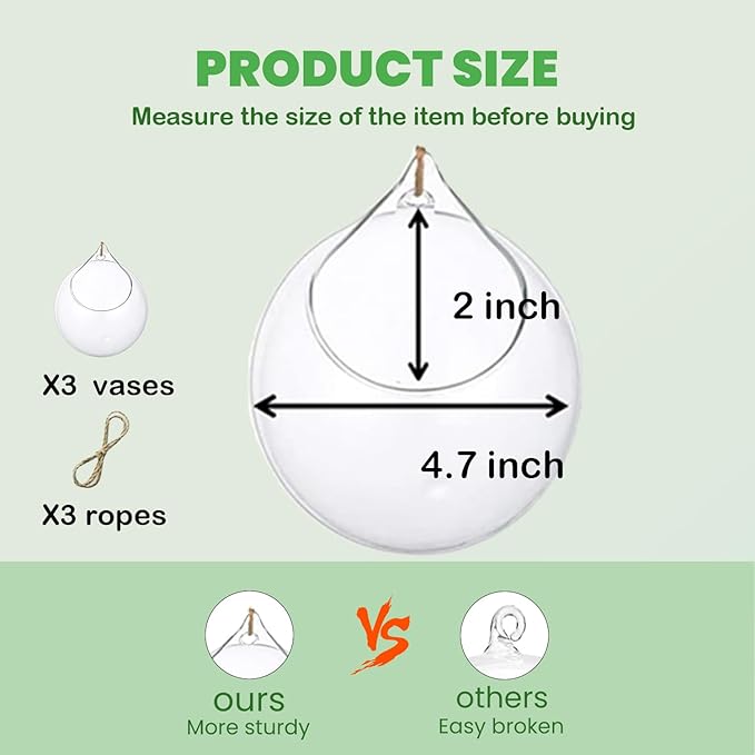 Propagation Station, Plants Terrarium, Plants Lover Gifts for Women,Plant Cutting Holder Home décor,Gifts for Women,House Warming New Home-3 Globe Shape