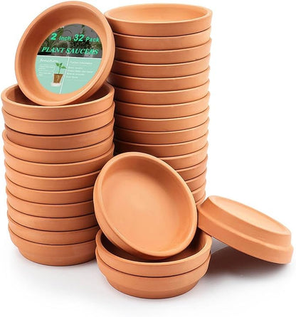 vensovo 2 Inch Terracotta Plant Saucer Pots Tray - 12 pcs Mini Planter Saucers for Indoor & Outdoor Plants, Small Clay Trays Perfect for 1 Inch 1.5Inch Flower Pot