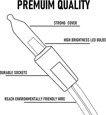 Dazzle Bright Purple and Orange Halloween Lights Battery Operated, 2 Pack Total 100LED 32FT Waterproof Mini String Lights with 8 Modes, Halloween Decorations for Outdoor Indoor Garden Yard Party