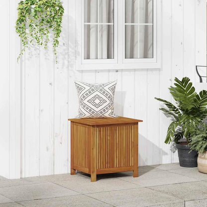 vidaXL Wooden Deck Box - Outdoor Teak Storage Chest, Ideal for Patio Furniture Cushions, Pool Accessories, Garden Tools - Water-Resistant Bag Inside - 23.6''x19.7''x22.8'', Solid Acacia Wood
