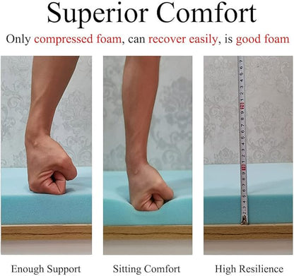 Bench Seat Memory Foam Chair Pads Non-Slip Rubber Back Indoor Swing/Settee Cushion 48 x 14 inch