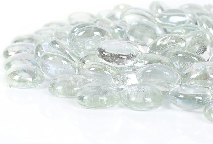 11LB Clear Flat Glass Marbles for Vase Filler, Aquariums, Hydroponics, Fire Pit & Home Decor