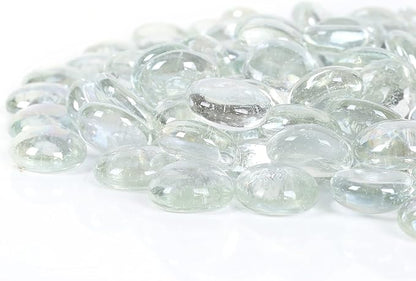 11LB Clear Flat Glass Marbles for Vase Filler, Aquariums, Hydroponics, Fire Pit & Home Decor