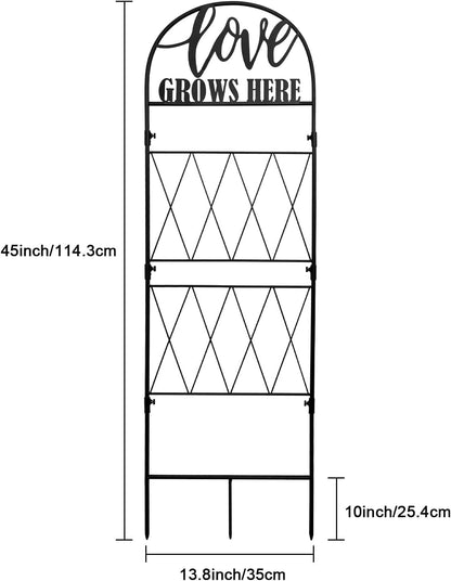 hogardeck 45 * 35 inch Metal Garden Trellis for Climbing Plants Flowers Outdoor,Heavy Duty,Black Coating Rustproof Trellis for Rose, Vegetable, Flowers, Perfect for Training Climbing Plants (1Pcs)