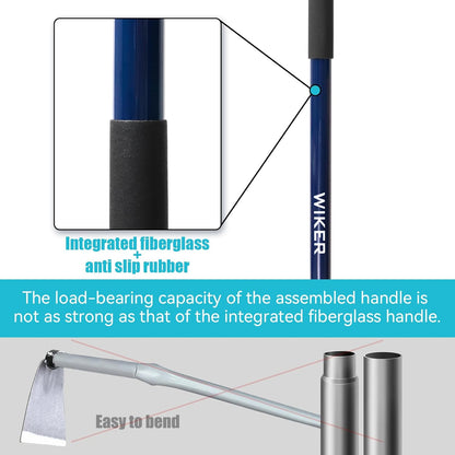 WIKER 58 Inch Heavy Duty Garden Hoe with Blue Fiberglass Handle, Weeding Hoe Garden Tool for Gardening