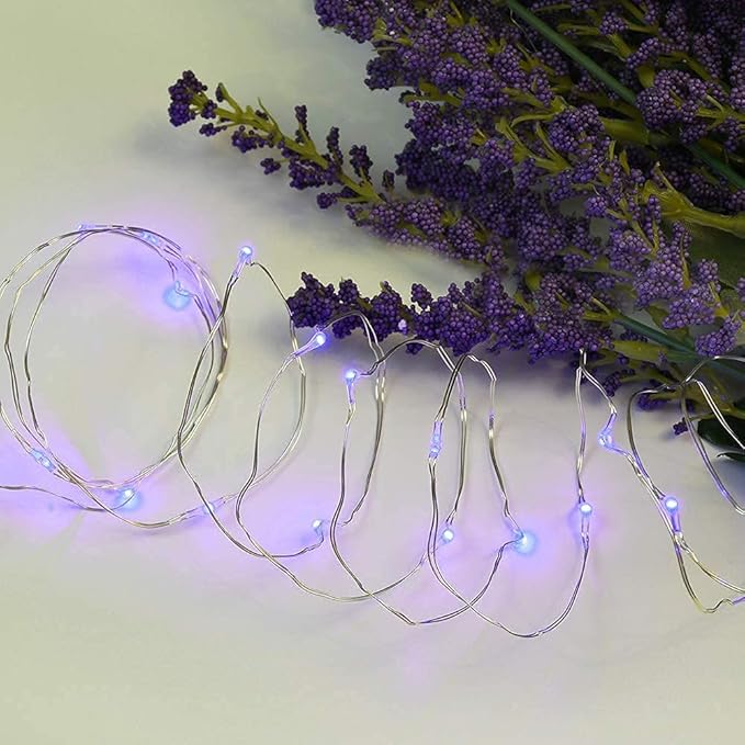 2 Pack Solar Powered Fairy String Lights Outdoor Waterproof 8 Modes Twinkle Christmas Decorations Lights, Each 33ft-100LED, 40ft-120LED, 66ft-200LED, 80ft-240LED, (Purple, 66)