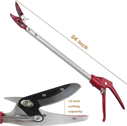2 Feet Cut and Hold Tree Pruner, Rotation Pole Tree Trimming, Short Reach Fruit Picker, Branches Bypass Lopper