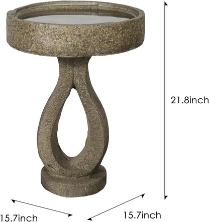 SKYFIRE 21.8”Birdbaths for The Garden Clearance -Concrete Modern Bird Bath for Outside, Yard Statue Decoration for Garden, Patio, Yard, Lawn -15.7”Dia X 21.8”H Contemporary Birdbath with Pedestal