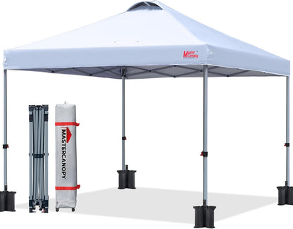 MASTERCANOPY Durable Pop-up Canopy Tent with Roller Bag (White)