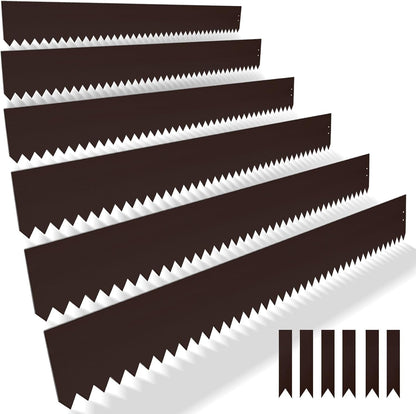 40" L x 6" H Metal Landscape Edging, Heavy Duty Galvanized Steel Garden Edging,6 Pack Steel Landscape Edging with Clips for Lawn, Flower Bed, Yard (Brown)