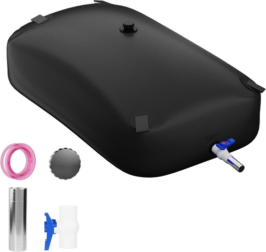 Large Capacity Water Storage Bladder, Portable Water Tank Containers, Bladder Tank for Drought Resistance, Fire Prevention, Emergency Water, Agricultural Irrigation Outdoor(330L/87Gal,Black)