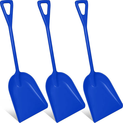 Frienda 3 Pieces Plastic Snow Shovel 43 x 14 Inches Heavy Duty Hygienic Shovel with D Shaped Grip Handle Large Durable Seamless Snow Scoop for Kitchen Gardening(Blue)