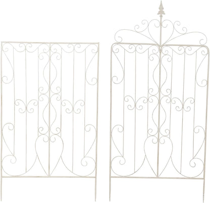 Sungmor 2 Pack Large Garden Trellis for Climbing Plants, 92.5 Inch Tall Rustic White Garden Metal Trellis, Decorative Trellis for Outdoor Rose Vines Cucumbers Support, Greenhouse, Flowerbed, Backyard