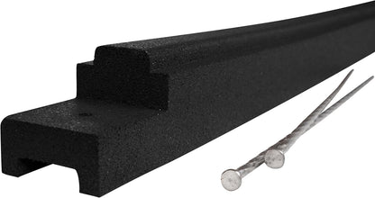 Playsafer Rubber Playground Border Edging Kit, 6' Flexible Heavy Duty Rubber Interlocking Playground Timber, No Dig Easy to Install (Black, 4 Pack)