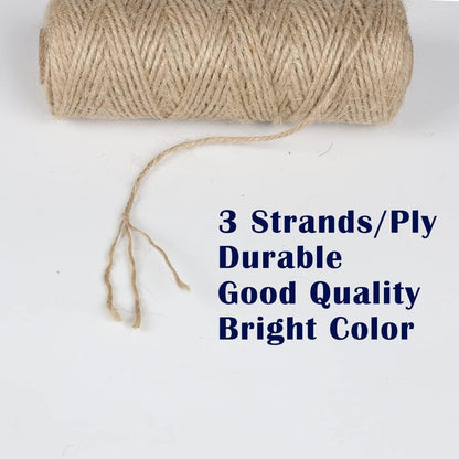 PerkHomy Garden Twine Strong Natural Jute 328 Feet Long Brown Twine for Gardening Tomato Climbing Plant Tie Floristry Crafts Gift Wrapping Packing Decor (Brown 2.5mm * 328feet)