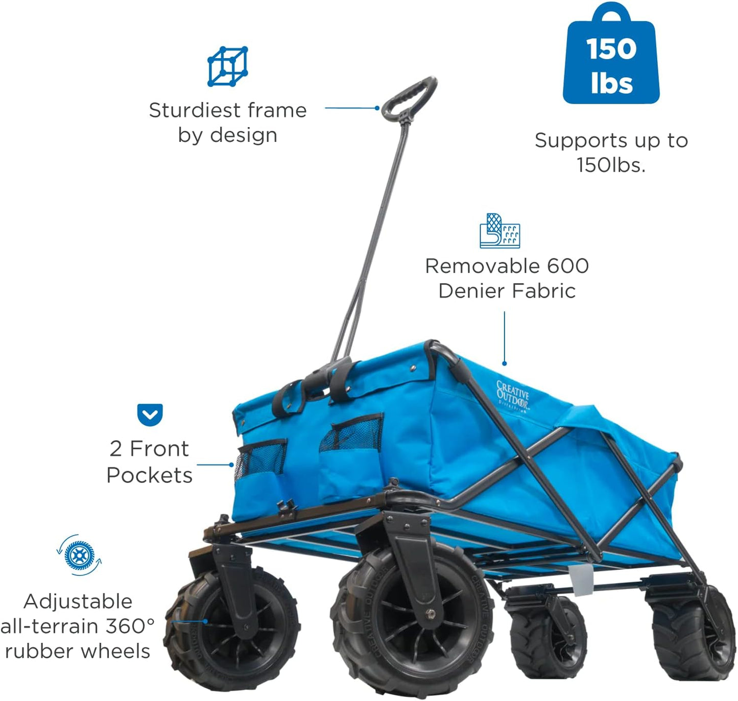 Creative Outdoor Original Folding Wagon All-Terrain Wheels