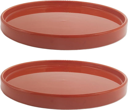2 Pack Ceramic Plant Saucer Pot Tray 8.5 Inch, Planter Saucers 6 7 8 9 10 11 12 15 Inch, Durable Sturdy Flower Drainage drip Water Tray for Glazed Pots Base (8.5 Inch- Red Terracotta)