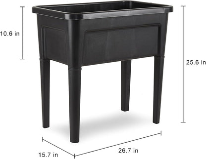 2 Pcs Plastic Raised Garden Beds with Legs，16 Gallon Outdoor Elevated Garden Planter Box，Perfect for Flowers, Vegetables, and Herbs