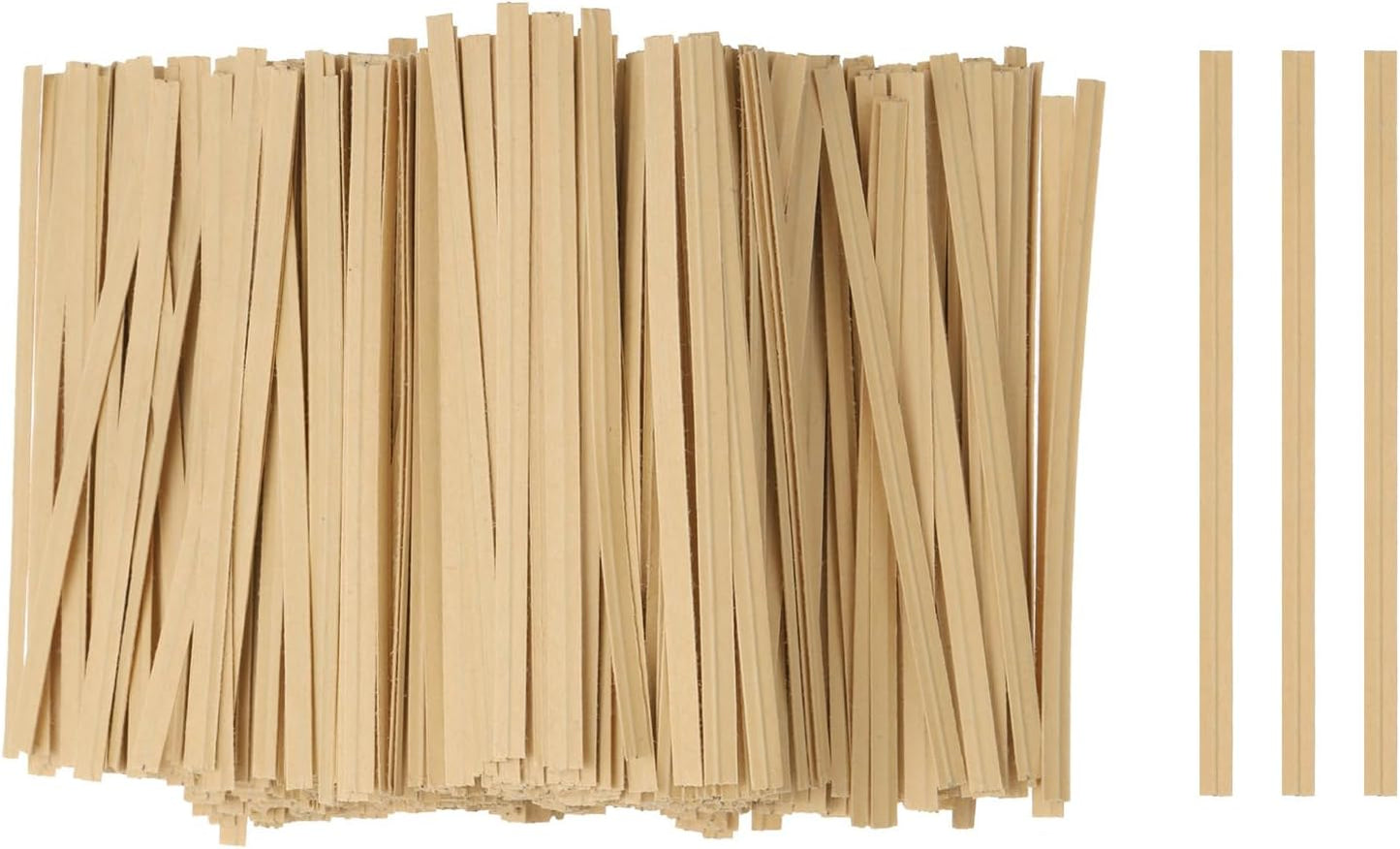 HARFINGTON 1000pcs Bag Twist Ties 3.5" Reusable Kraft Paper Twist Ties Wire Cable Ties for Party Bread Candy Cake, Wood Tone
