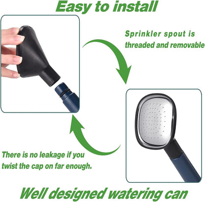 Watering Can 1 Gallon for Indoor Plants, Garden, Outdoor Plant House Flower, Gallon Large Long Spout with Sprinkler Head (Blue)